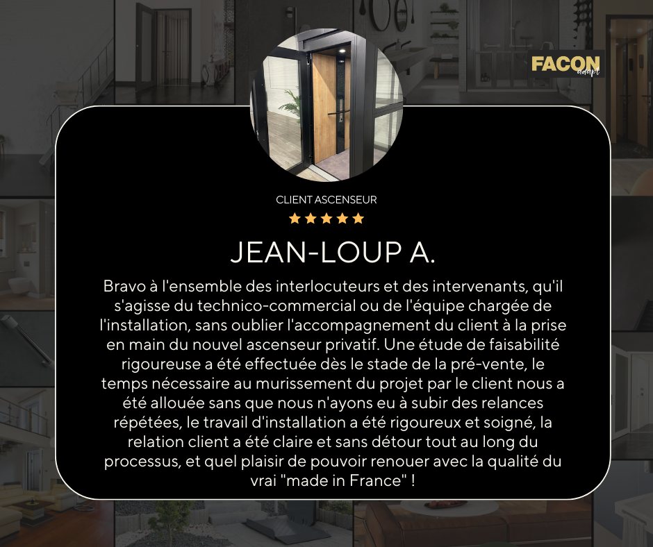 Avis d'un client ascenseur